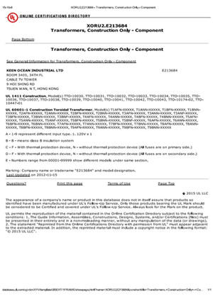 僑洋實業(yè)UL1411普通環(huán)形變壓器UL認證標準